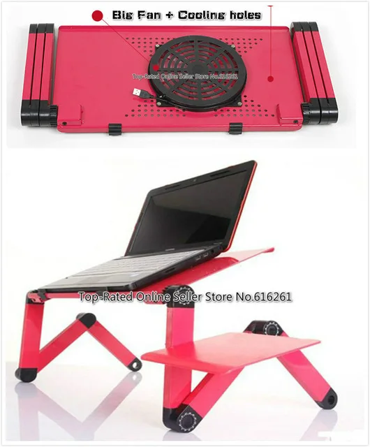 محمول مريح التبريد الجدول تقف للنوم المحمولة أريكة محمول الجدول طوي دفتر مكتب Lapdesks مع لوحة الماوس + كبيرة مروحة
