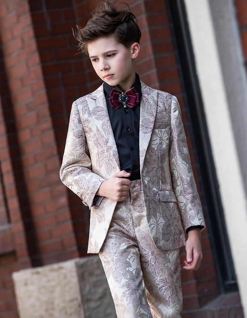 4 pçsset Meninos Blazer Ternos set (terno