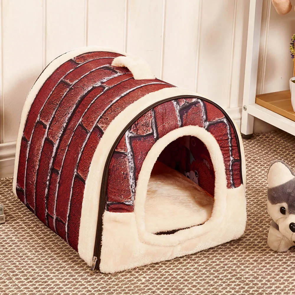 Для домашних любимцев собак зимний дом теплые мягкие геометрические узоры постельные принадлежности Igloo корзина Питомник моющийся Уютный для домашних животных собака