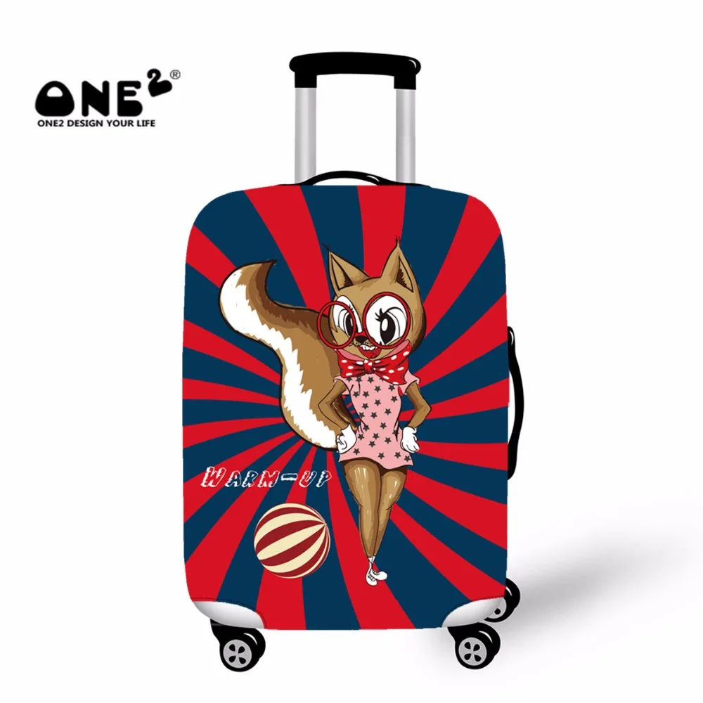 ONE2 2017 New Design cute squirrel luggage cover protector with zipper