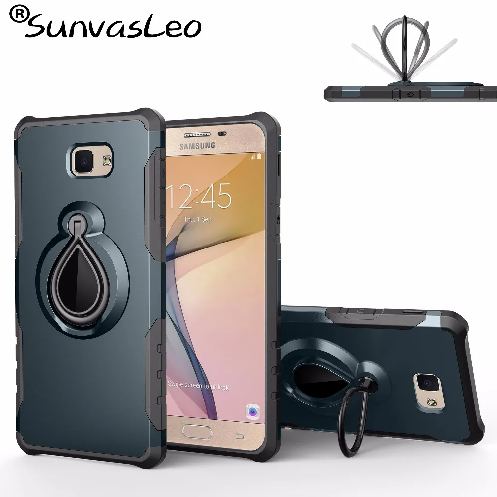 

For Samsung Galaxy J7 Prime 5.5" Luxury Raindrop Case Back Cover Shockproof Ring Holder Stander Heavy Protection