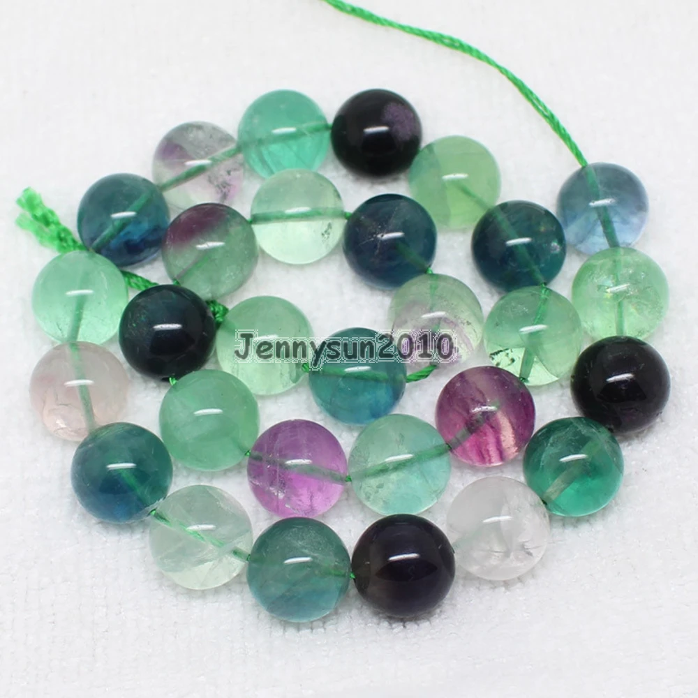 

Natural Rainbow Fluorite Gems Stone 4mm Round Beads 15'' Strand for Jewelry Making Crafts 5 Strands/Pack