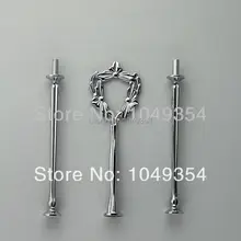 3 яруса персик стиль плиты Стенд торт центр обработки Наборы для ухода за кожей Для свадебной вечеринки торт аксессуары