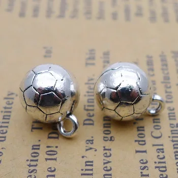 

80pcs football antique silver alloy Pendant charm Handmade earring bracelet necklace Jewelry Making DIY Components 10*13mm