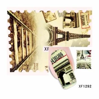 YZWLE 1 Sheet Eiffel Tower Designs Water Transfer Nail Art Sticker Water Decals DIY Decoration For Beauty Nails Tools 1292
