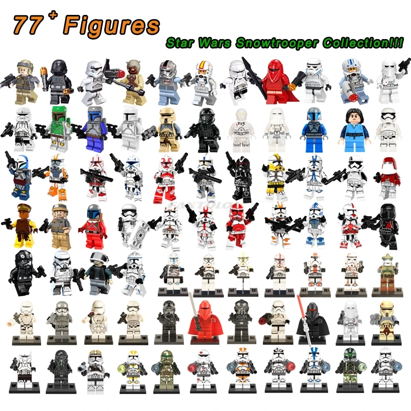 

70+ Classic Legoelys Star Wars Snowtrooper Building Block Darth Vader Count Dooku Battle Droid Bounty Hunter Toys Figures