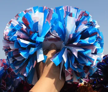 

cheerleader pom pom metallic purple / fire mixed pom pom 6"*3/4" custom color