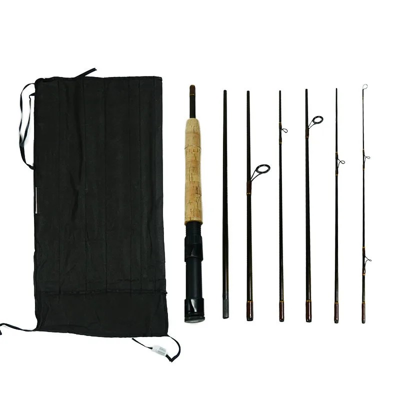 

2 in 1 Fishing Rod With Convertible Handle 7 Section Exchangeable Carbon Fly Fishing Rod and Ultralight Spinning Fishing Rod