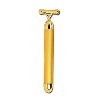 

1pc 24K Gold Plated Electric Face-lifting Massager Y-shaped Facial Roller Massager Anti Wrinkle Anti-aging Face Skin Care Tools