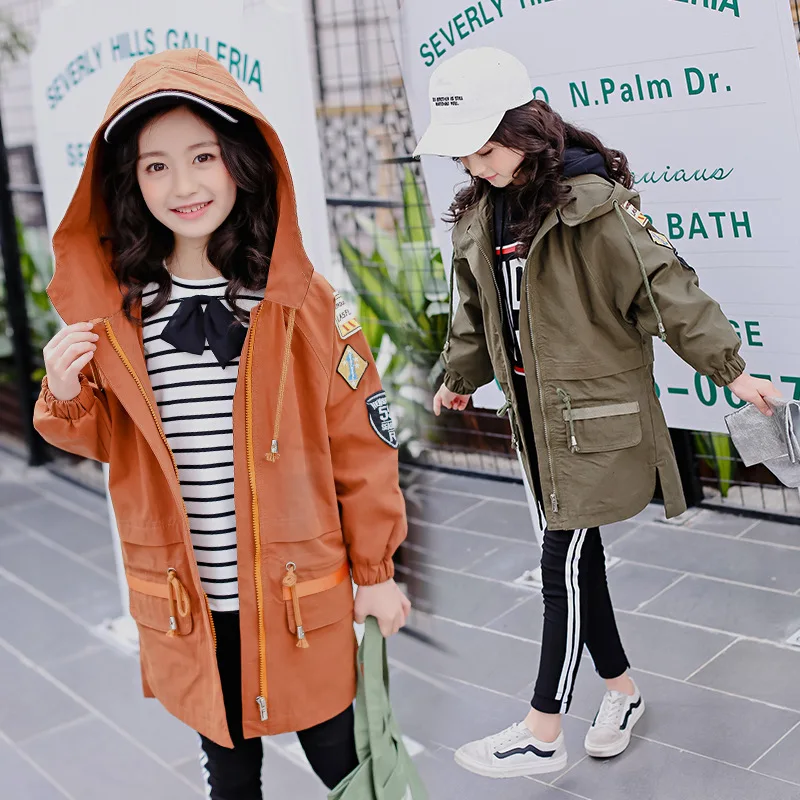 Buy trench coat for teenage girls 2018 spring children