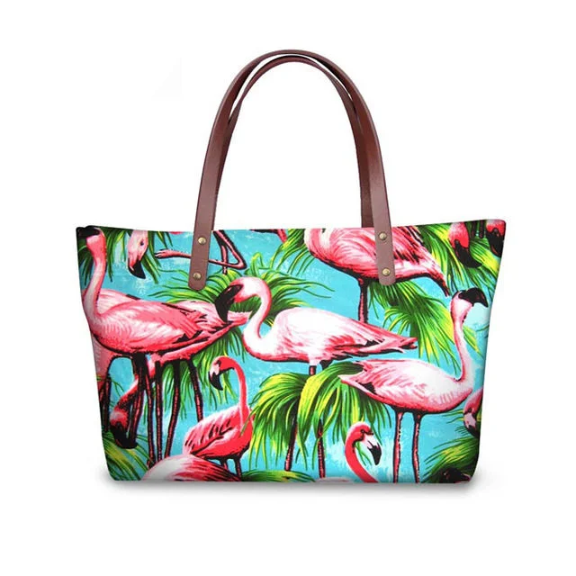 Тропический цветок женская сумка для покупок сумка для девочек на заказ Сумка-тоут Bolsa с принтом женская сумка через плечо пляжная сумка - Цвет: T0532AL