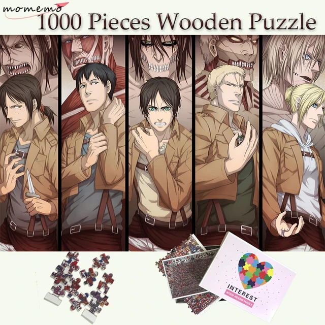 Quebra-cabeça de madeira personagem anime momemo 1000 peças quebra