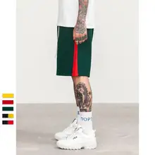 Новая Летняя мужская мода ретро хит сезона в цветную полоску повседневные свободные шорты эластичные педали шорты сценические хип-хоп костюмы певицы