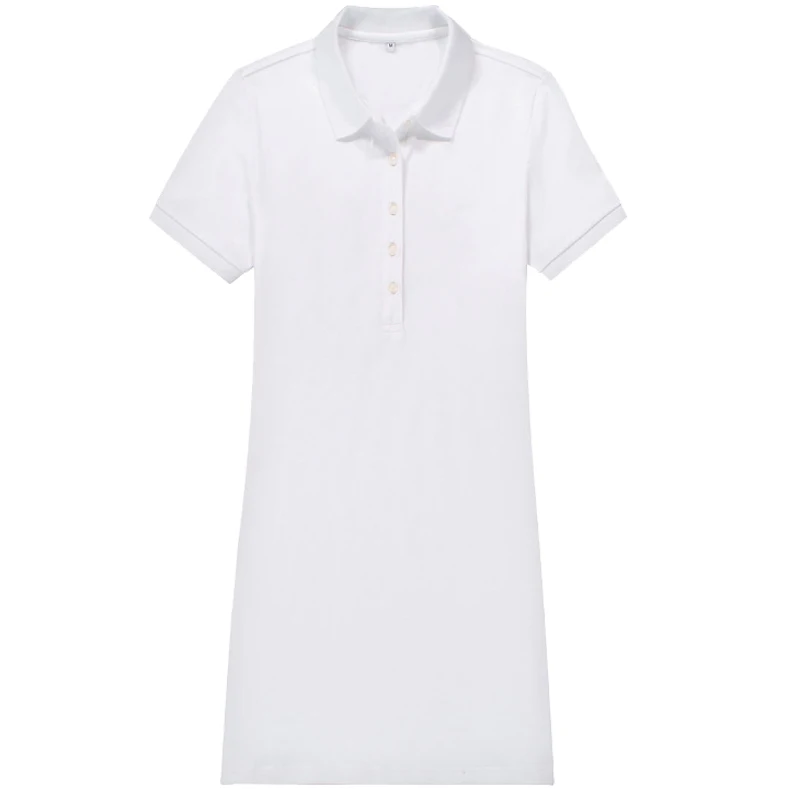 Высококачественная рубашка поло, женская черная рубашка с коротким рукавом и отложным воротником, хлопковая Повседневная рубашка поло, женская летняя одежда Pl - Цвет: Белый