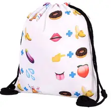 Женские Модные мужские сумки на завязках в стиле «унисекс» с принтом 3D печать сумки из полиэстера с завязками женские рюкзаки Mochila A8