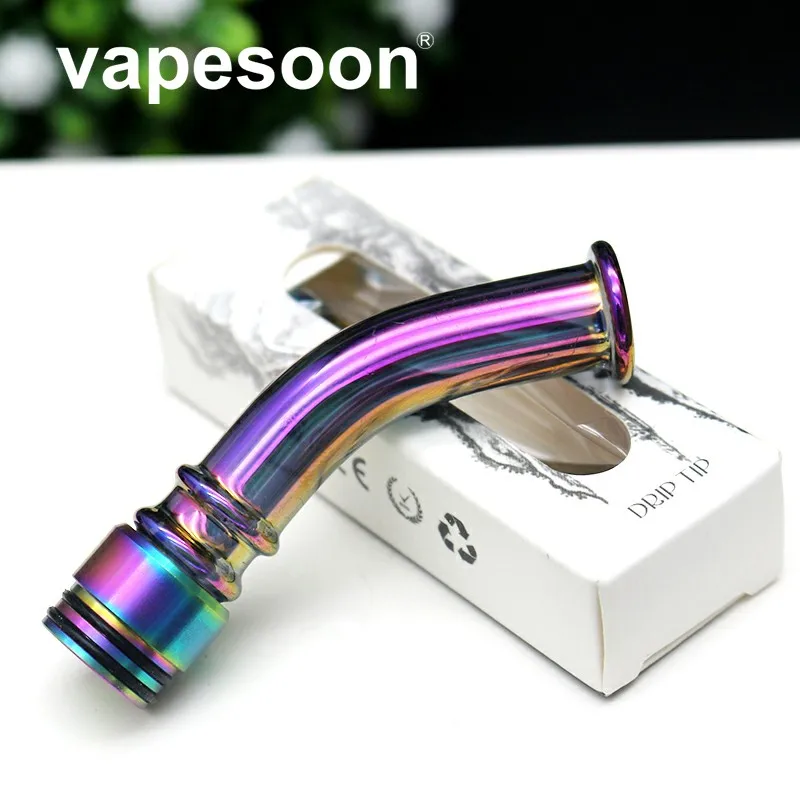 

Color Long Curved Glass 510/810 Drip Tip Mouthpie for e-cigarette 510&810 Thread Atomizer Vape Vaporizer