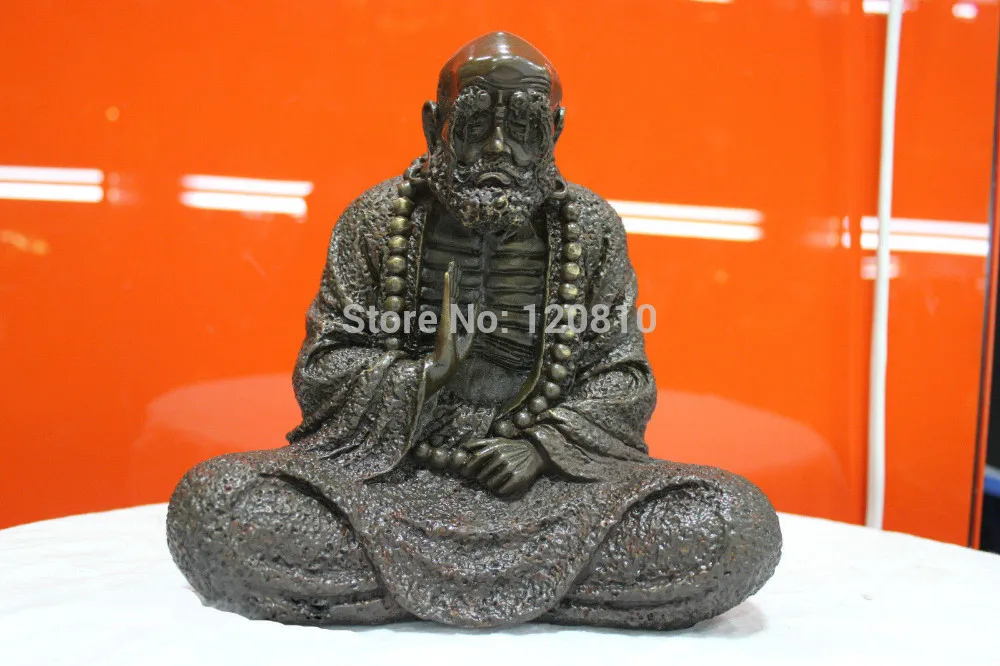 

Chinese Old Tibetan Buddhism Pure Bronze statue Bodhidharma Buddha Sculpture