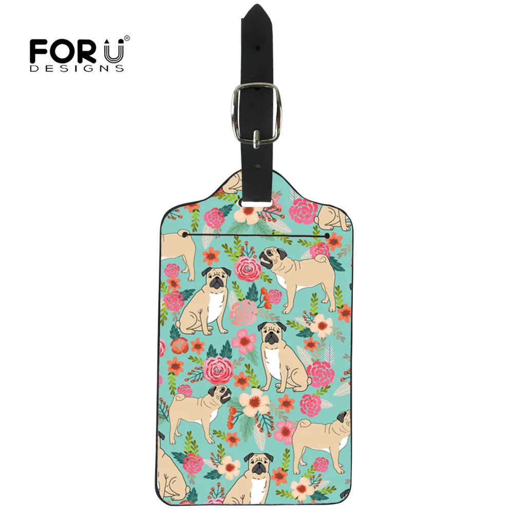 Christmas Characters Luggage Tag Travel ID Label Leather for Baggage Suitcase Set 2 Piece