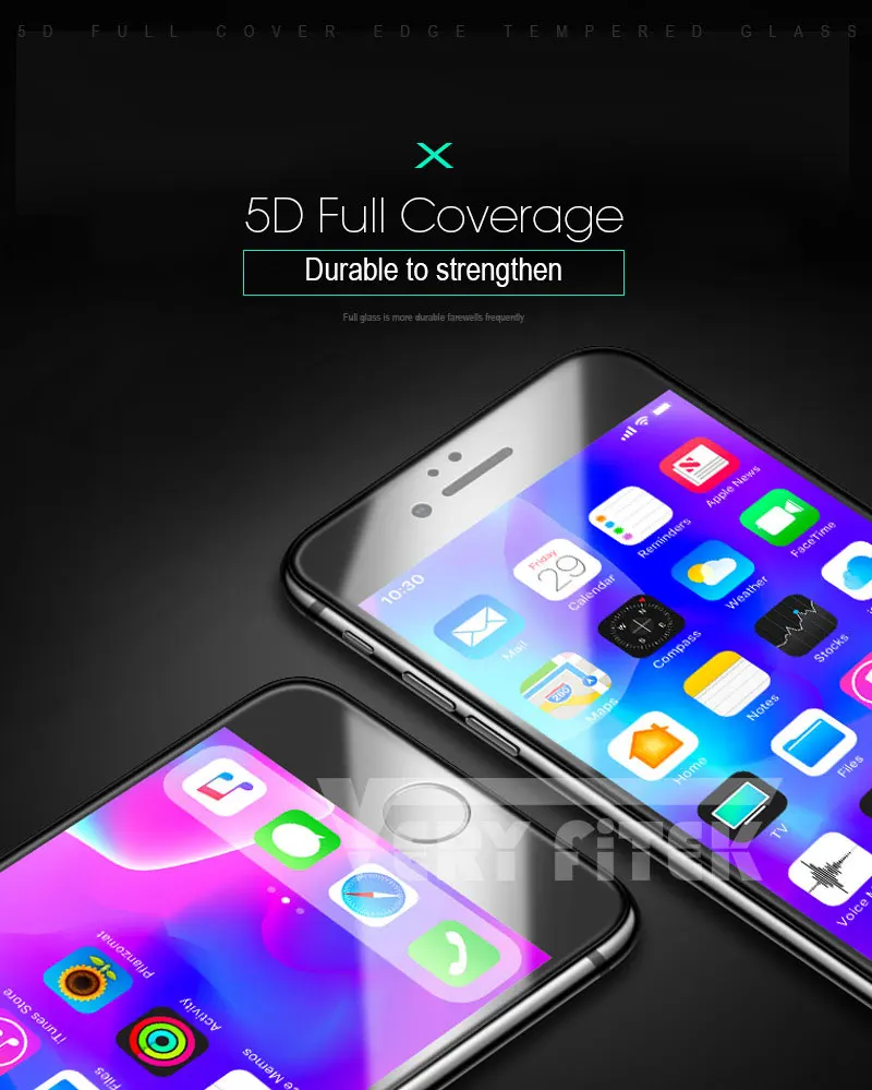 Glass on the For iPhone 7 Screen Protector Curved Edge Full Cover Protective Tempered Glass For iPhone 6 X 10 6s 7 8 Plus Film (1)