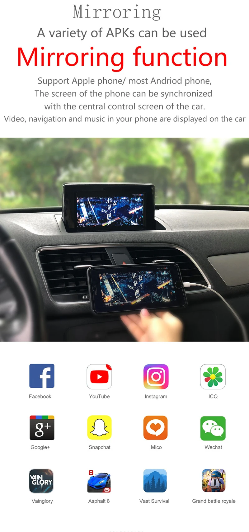 Discount Sinairyu Video Interface With Carplay Screen Mirroring Functions for A4 A5 B8 Q5 With Audi Concert Symphony Model 7