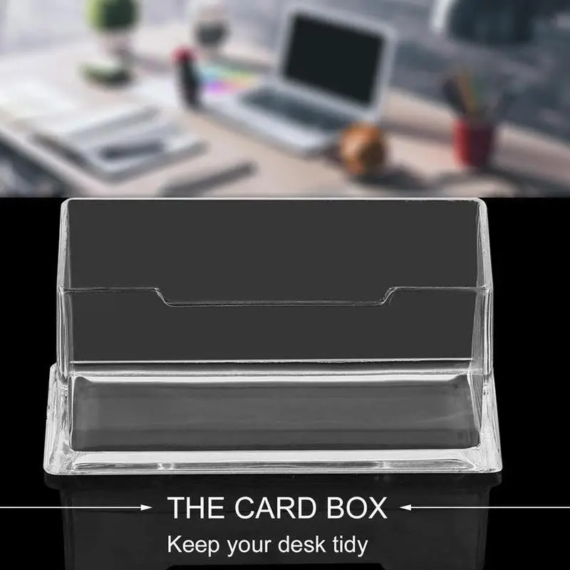 Clear Desk Shelf Box storage Display Stand Acrylic Plastic transparent Desktop Business Card ...