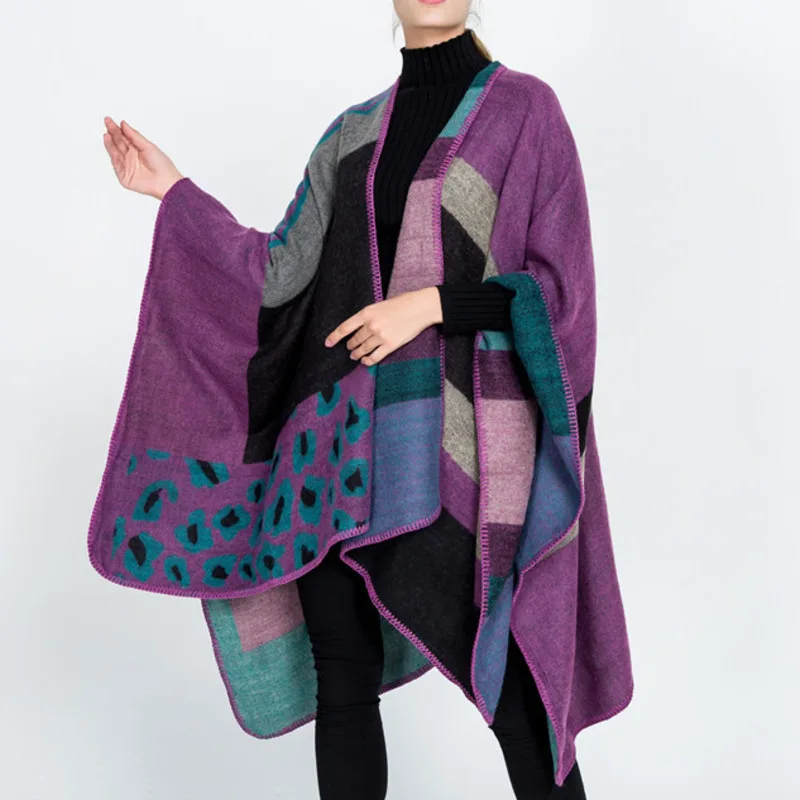 LANMREM осенне-зимняя новая Повседневная модная женская Свободная клетчатая шаль с толстым шарфом TC565