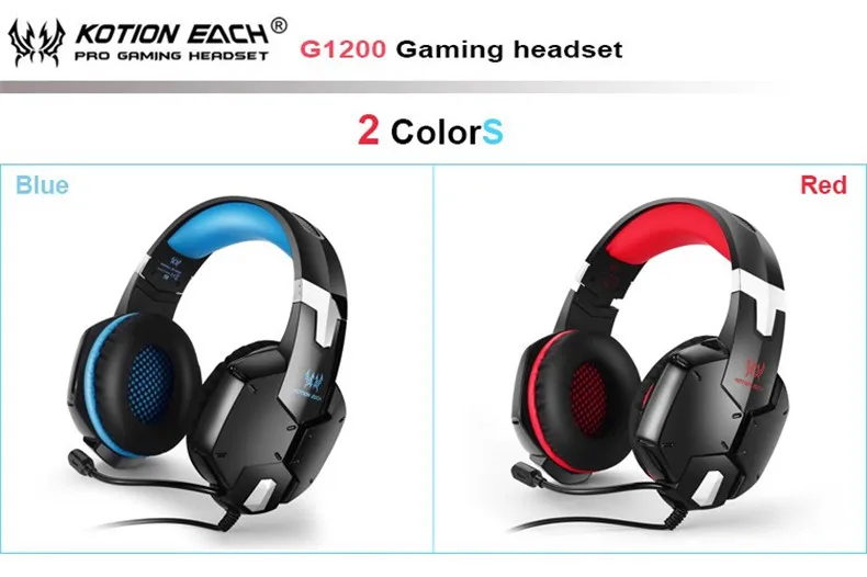 KOTION EACH G1200 Gaming Headphones with Microphone 3.5mm Plug Stereo Headset for PC Laptop Cell Phone Fones De Ouvido (1)