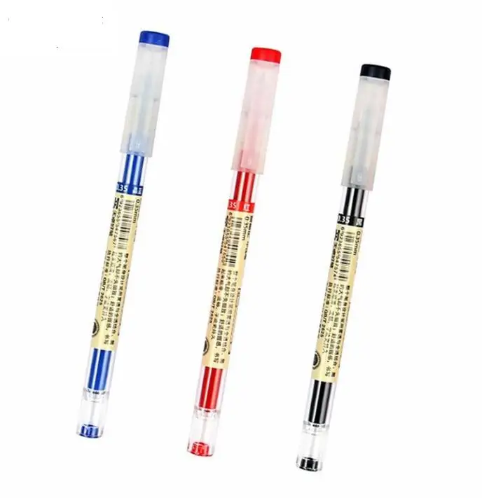 

3 Pcs/lot MUJI Pen Japanese Gel Pen 0.35mm Black Blue red Ink Pen Maker Pen School Office student Exam Writing Stationery Supply