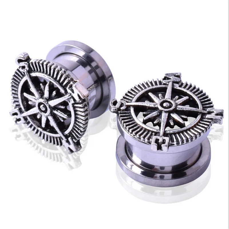 

Stainless Steel Ear Plugs Tunnels Flesh Expansions Piercing Anchor Ear Plugs Earring Gauges Ears Expanders Rings Body Jewelry