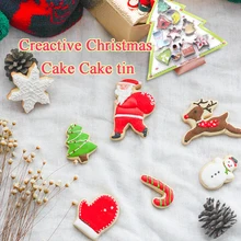 10 шт. формочка для рождественского печенья из нержавеющей стали для резки конфет бисквита пресс-формы для приготовления пищи металлические резаки Снежинка Рождественская форма дерева