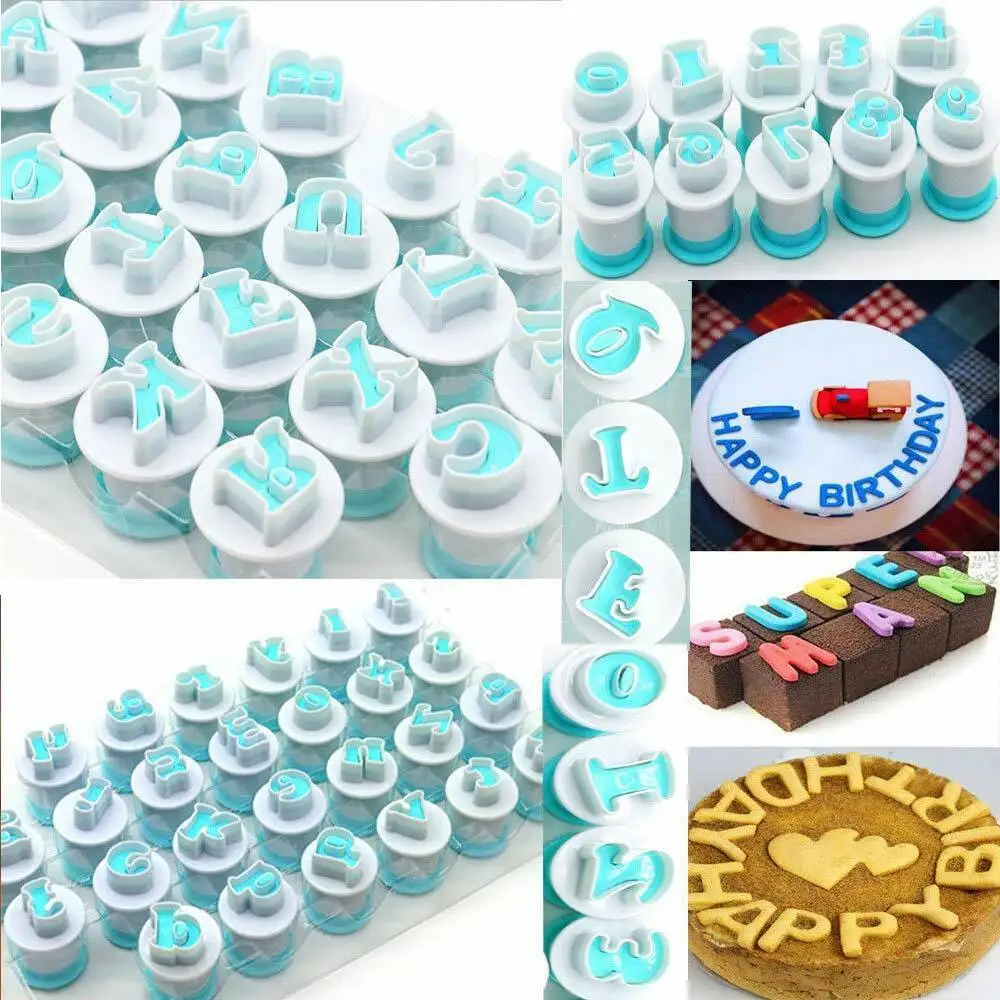Xmas Alphabet Letters Number Cutters Fondant Cookie Cake Tools Mold W0C7