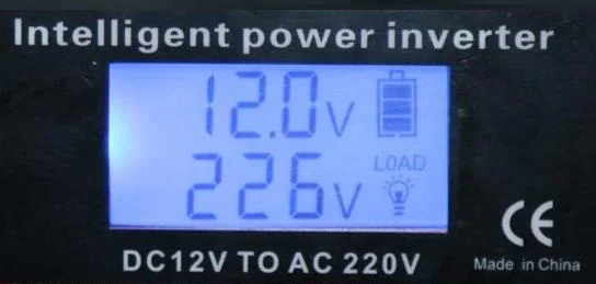 

LCD display 2000W dc12v to ac220v UPS modified wave intelligent inverter with battery charging function