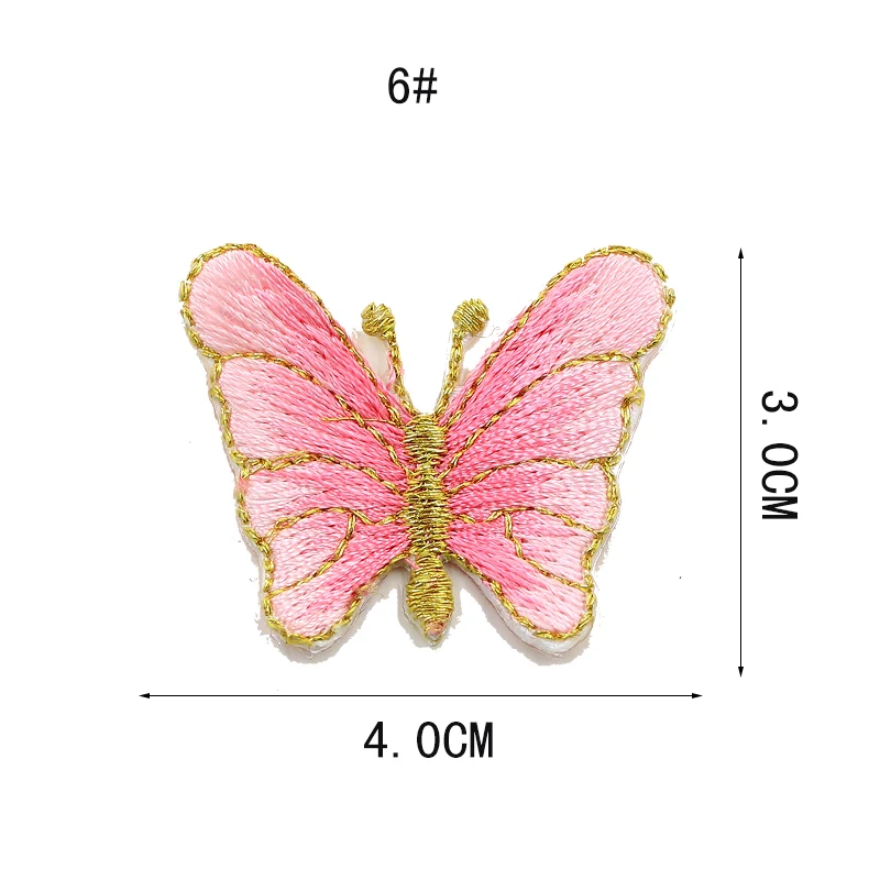 JOD Утюг на вышитой одежде с бабочкой нашивка Стрекоза Ткань аппликация глажка аппликации для одежды наклейки для шитья - Цвет: 6