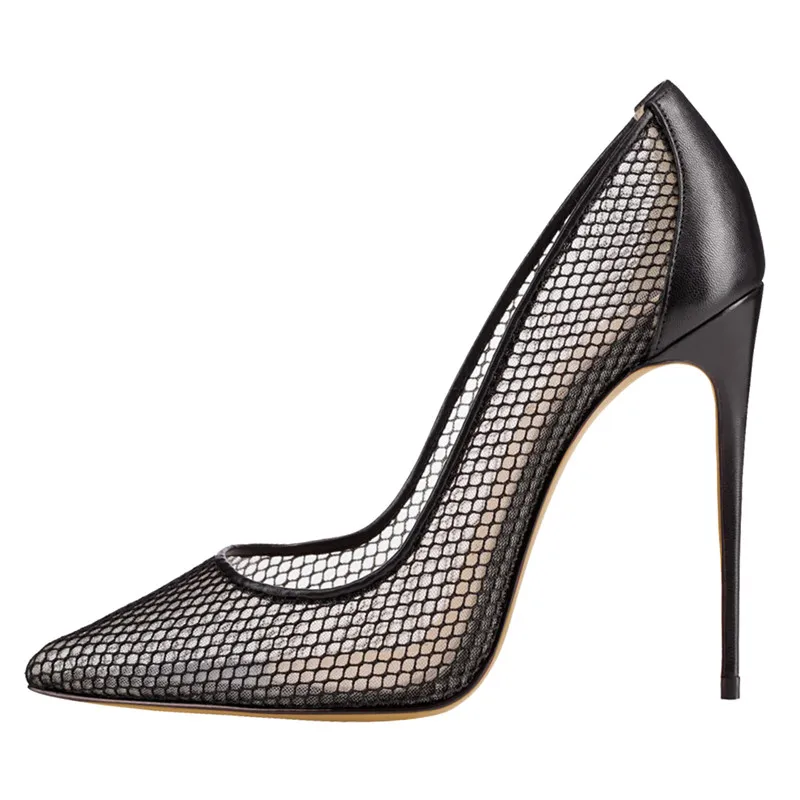 

Escarpins femme 2018 designer shoes 12CM extreme high heels fetish sexy wedding bridal shoes mesh pumps runway woman shoes