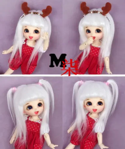 3"-4"9-10cm BJD fabric fur wig red color for AE PukiFee lati 1/12 Doll Antiskid 