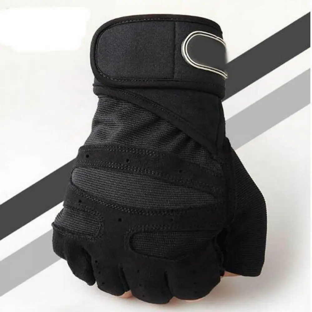 Перчатки для тяжелой M-XL, спортивные перчатки для тяжелой атлетики, тренажерного зала, фитнеса, бодибилдинга, перчатки для упражнений - Цвет: Black