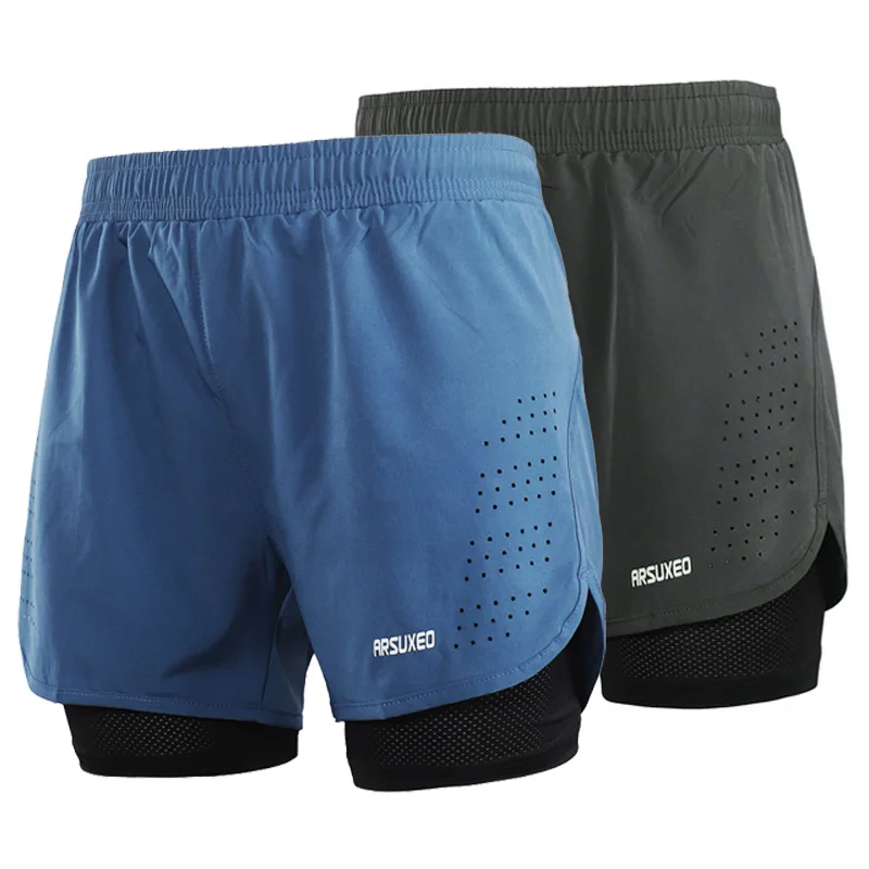 Buy 2 in 1 Summer Men's Marathon Running Shorts Quick