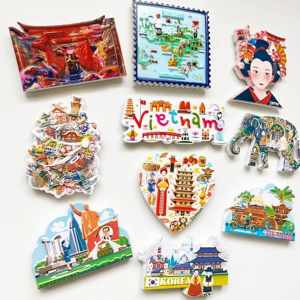 Магниты на холодильник BABELEMI Вьетнам Индия Япония Корея Северная 3D Магнитные