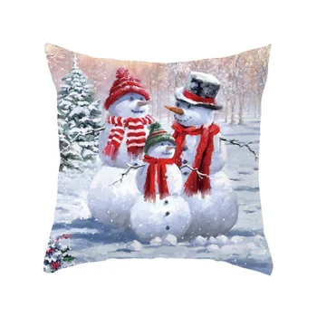 

Christmas Day elements Series Pillow Case Breathable and safe fabric One-sided pattern peach velvet material pillowcase