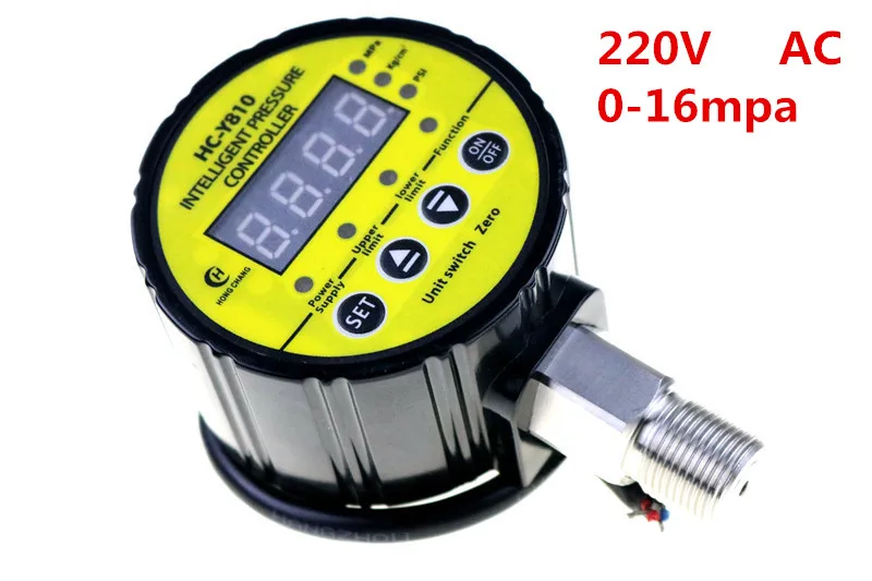 AC220V 16 МПа цифровой электрический контакт манометр радиальный утечки короткого