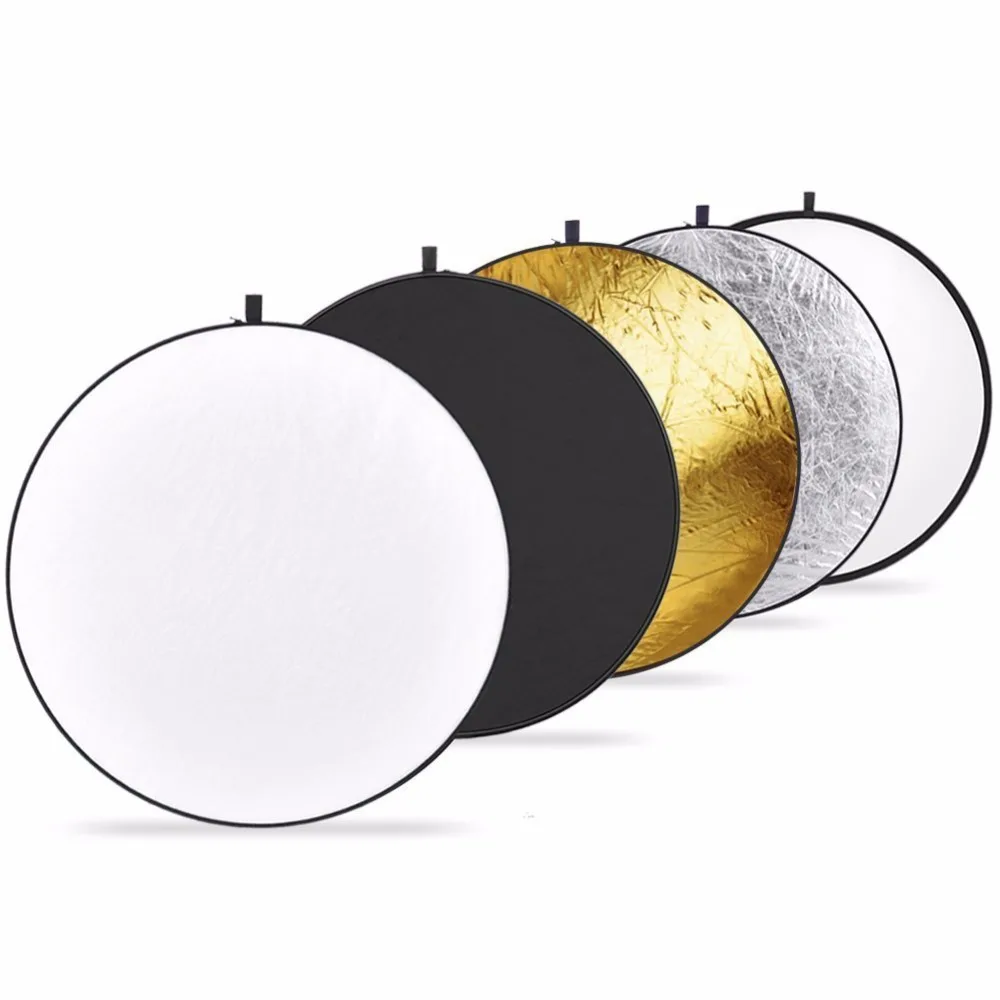 

JUST NOW 23.6In/32In/43In 5 in 1 Collapsible Multi-Disc Light Reflector with Bag for Studio-Translucent/Silver/Gold/White/Black