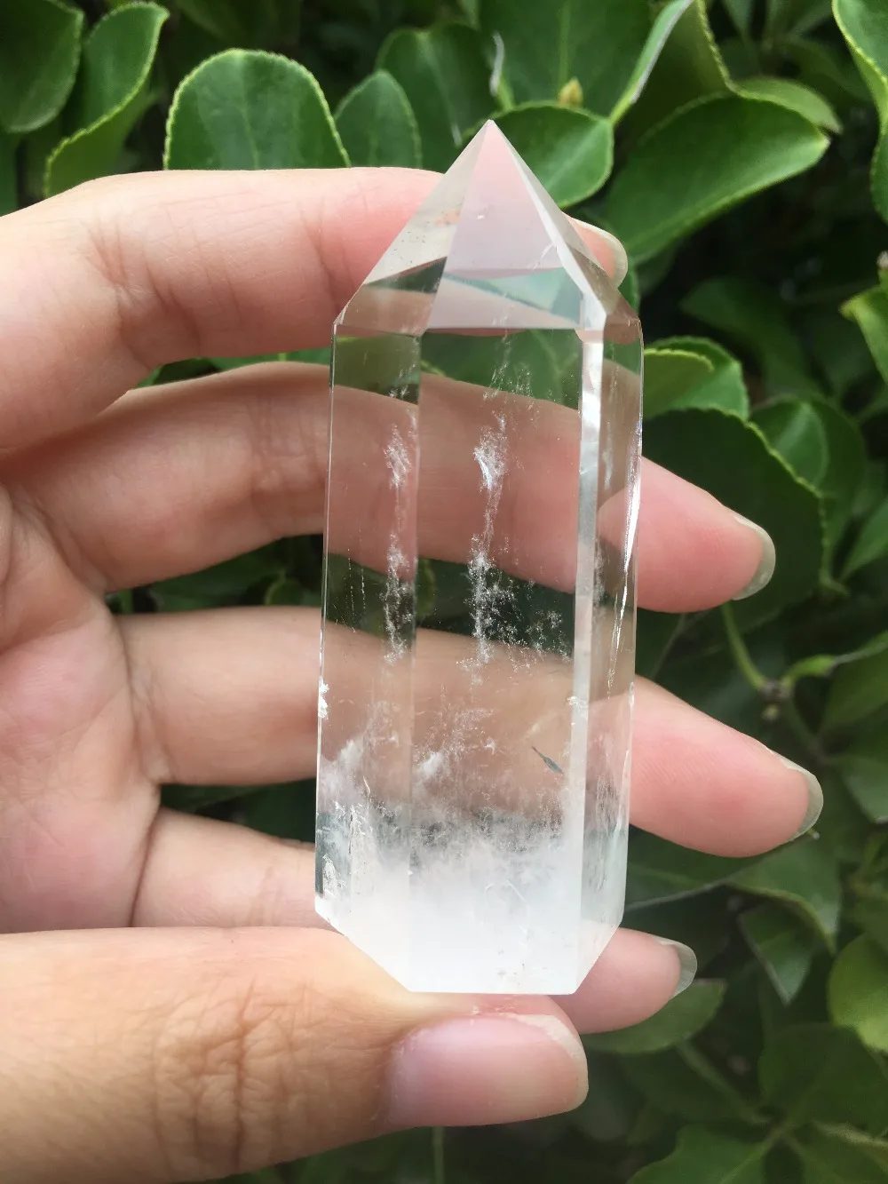 

1pcs Natural white crystal column quartz wand point obelisk healing 70g