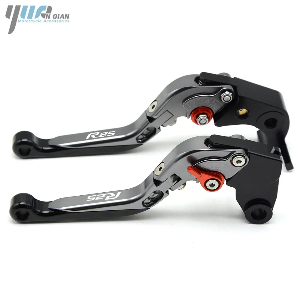 YUANQIAN Multi-color combination Moto CNC Aluminum Folding Extendable Brake Clutch Lever For YAMAHA YZF R25 2015 2016 2017