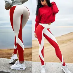 ZOGAA женские эластичные брюки с высокой посадкой усиленное сжатие шить Цвет Для Бега Спортзала фитнеса женские леггинсы для тренировки