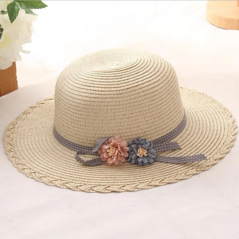 2018 Summer Kids Sun Hats Bow Straw Hat For Girls Children Vacation