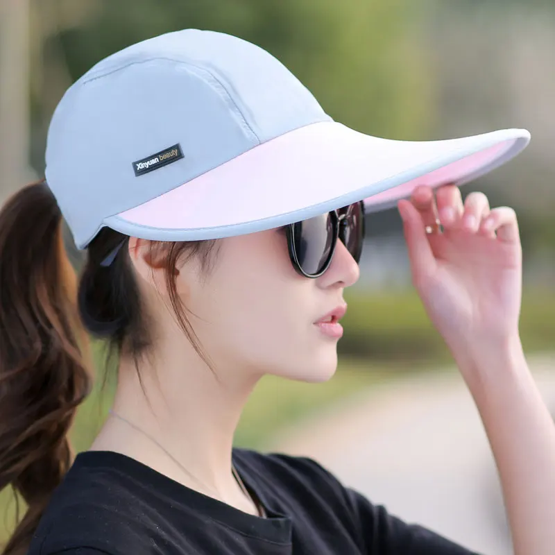 2018 Summer Hat Women UV Protection Wide Brim Baseball Cap Mesh Ladies