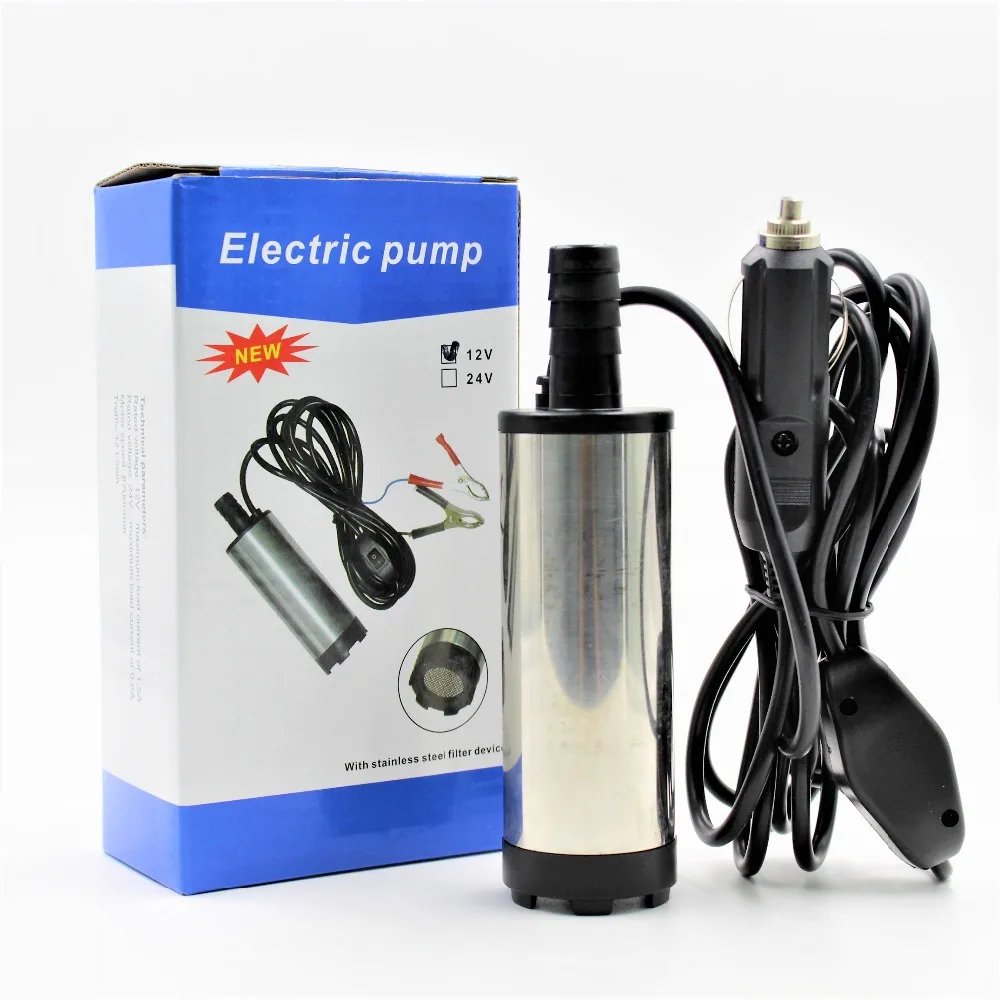 

38mm Submersible Pump DC 12V From Cigarette lighter Electric Pumping Transfer Tool For Diesel Water Oil Stainless Steel Body