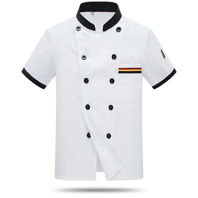Униформа шеф-повара костюм дышащая еда обслуживание Топ бесплатный логотип печать короткий и полный рукав Ресторан Кухня человек рубашка одежда