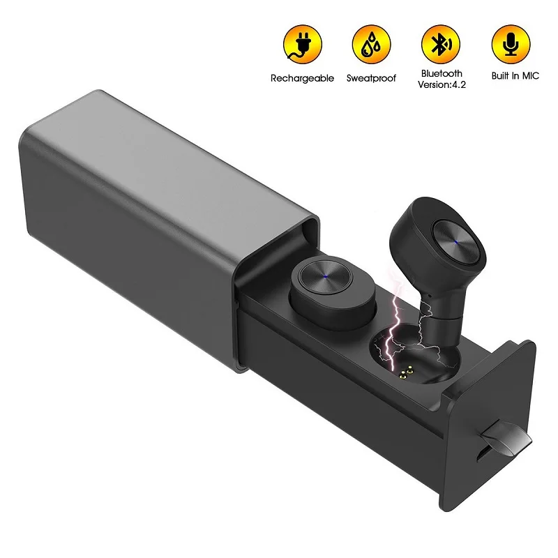 

Gerleek TWS Bluetooth Headphones True Wireless Earbuds for mobile phone earphones with Portable Power Case Noise Cancelling Earp