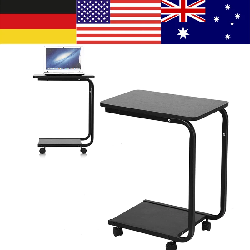 

Multifunctional Computer Table With Wheels U Shape Laptop Desk Rotate Laptop Bed Table Can be Lifted Standing Desk